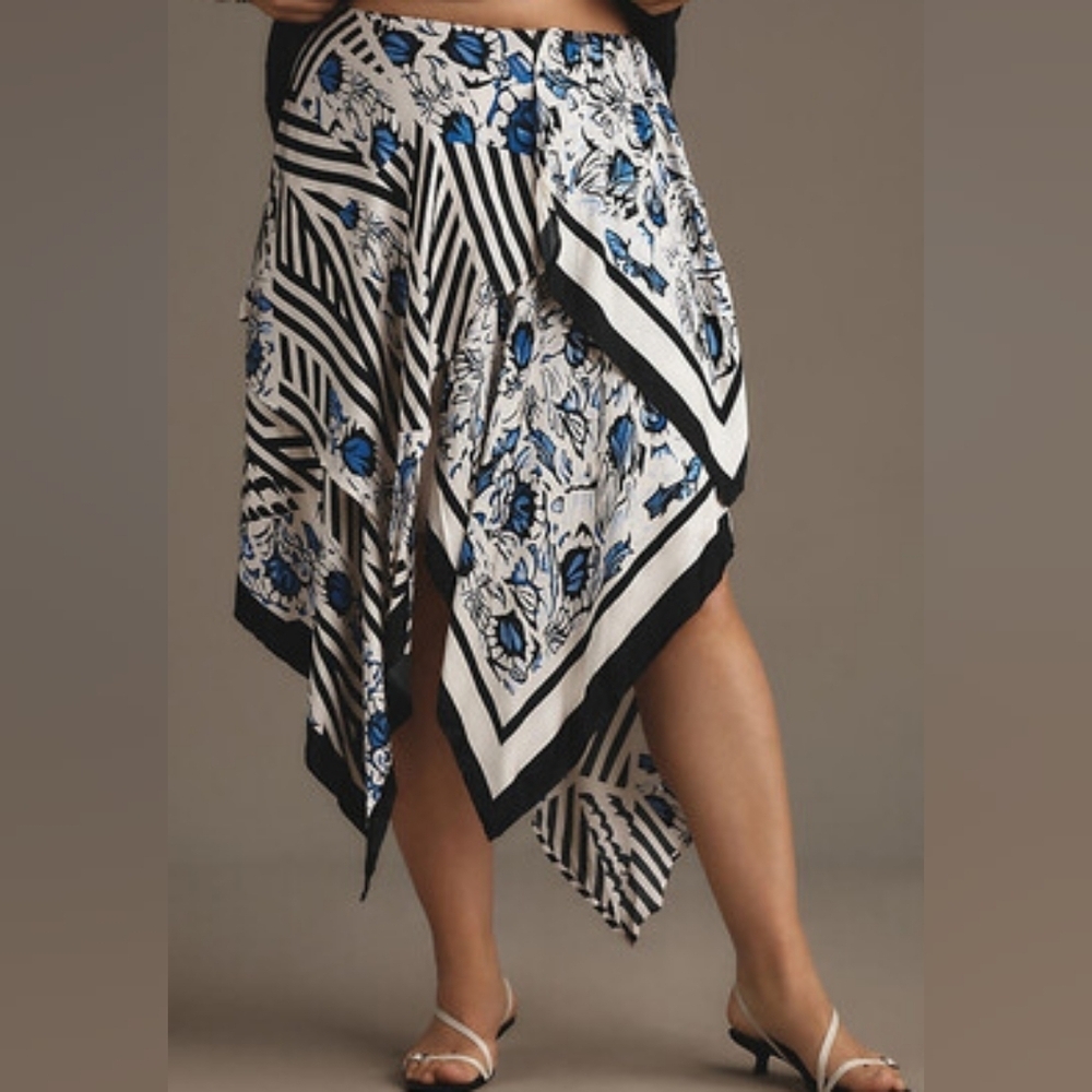 🌻NWT Maeve Silky Asymmetrical Midi Skirt, Size XL - Picture 2 of 9